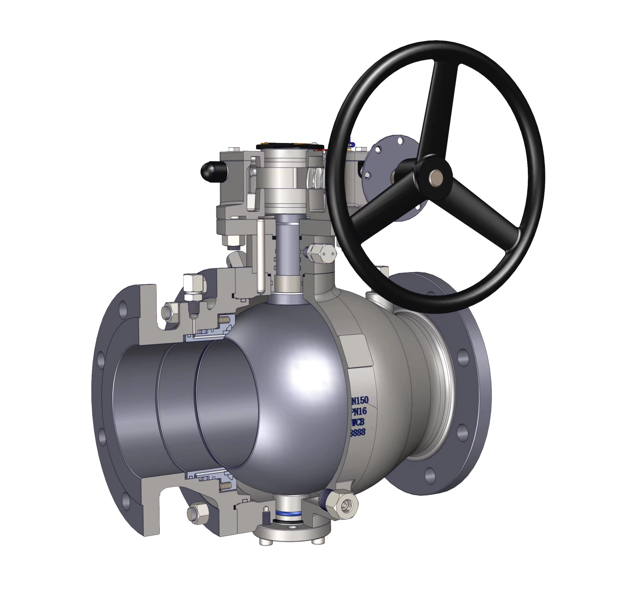 Válvula de bola montada en muñón