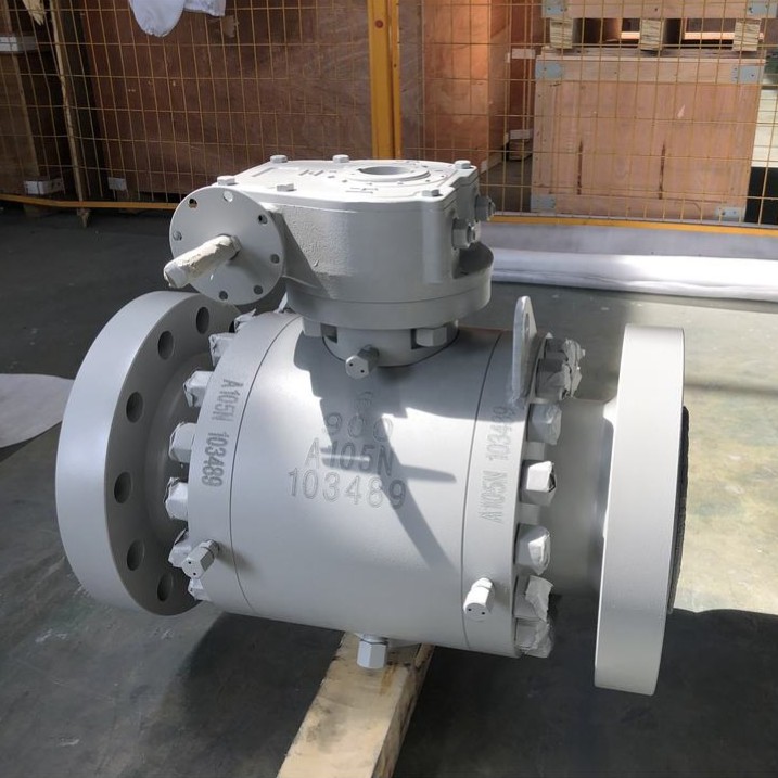 Big Size Trunnion Stainless Steel 3PC Ball Valve With Gear Operation