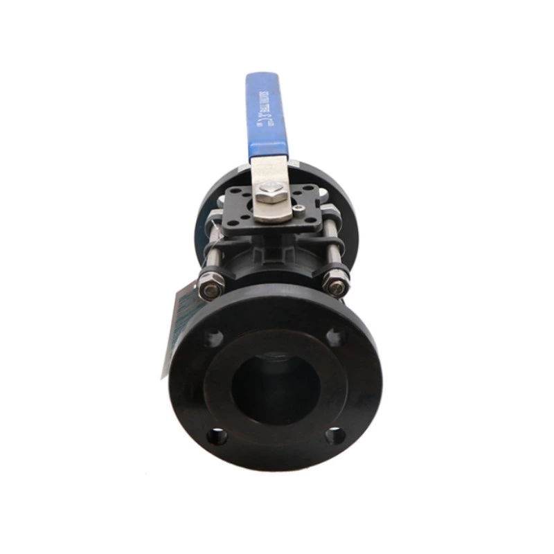 Válvula de bola con brida de 3 piezas de acero al carbono