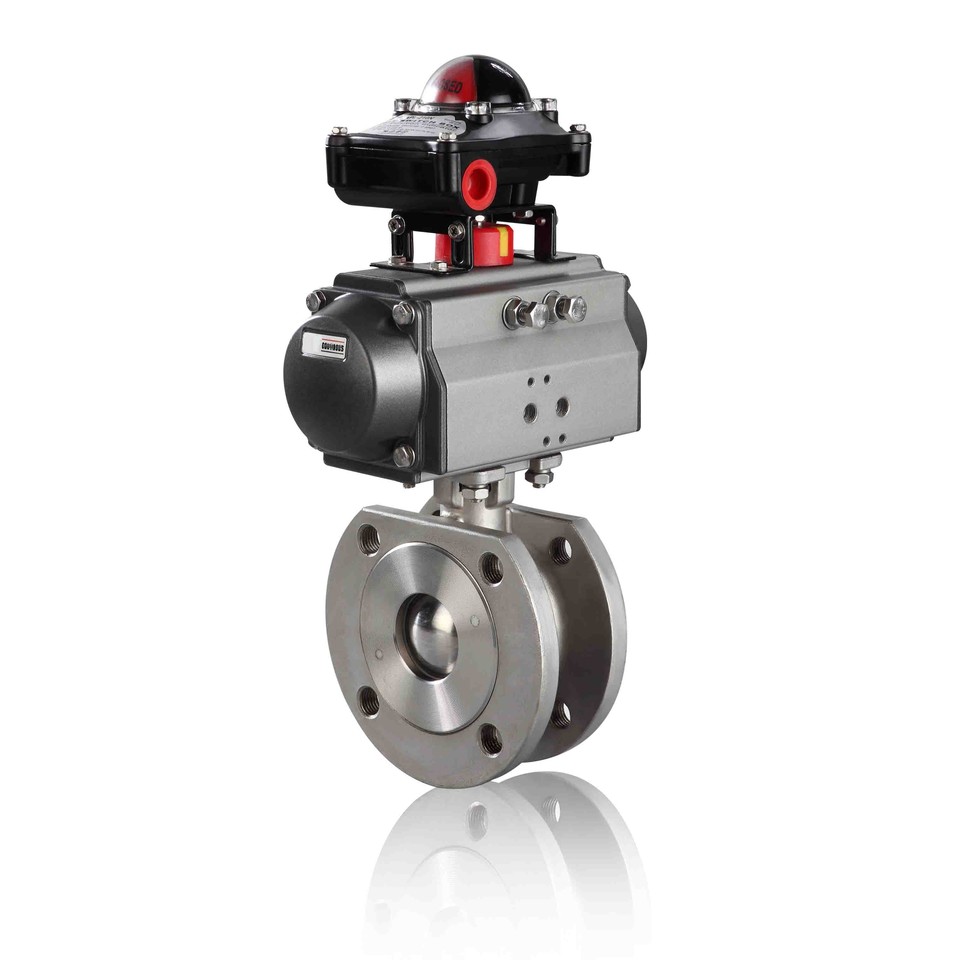 Pneumatic Italy Wafer Type Ball Valve With Limit Switch