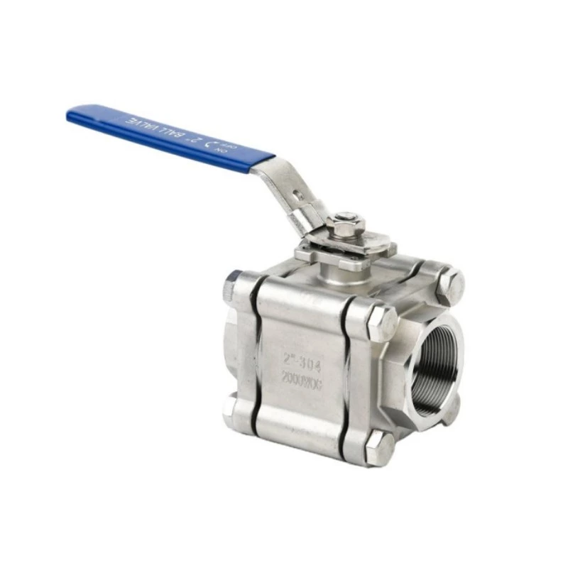 Válvula de bola roscada de acero inoxidable de 3 piezas